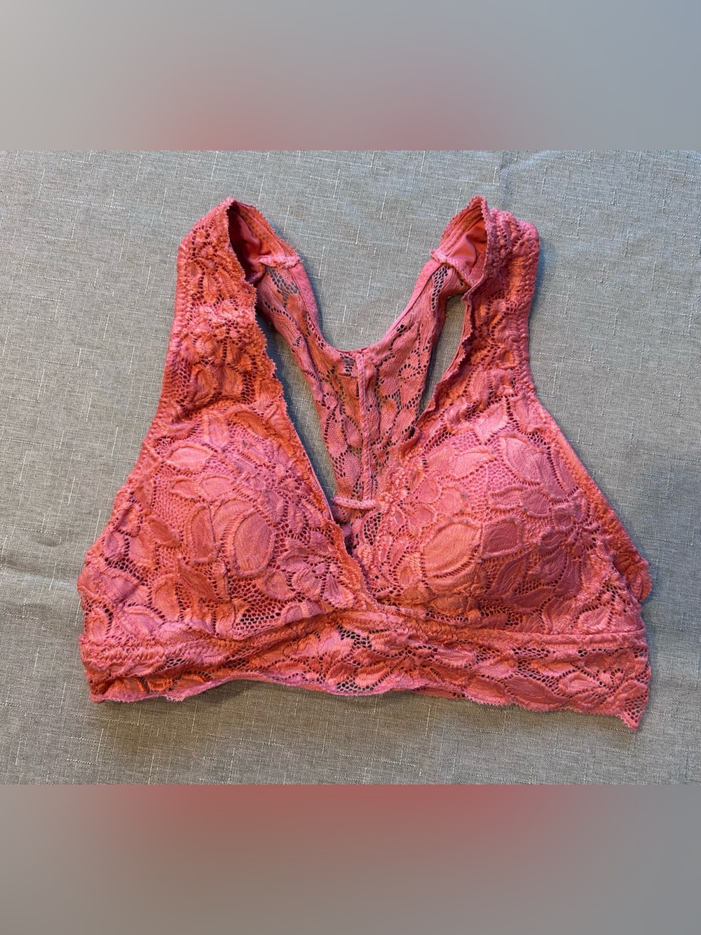 Marilyn Monroe Crochet Lace Bralette - Coral Pink